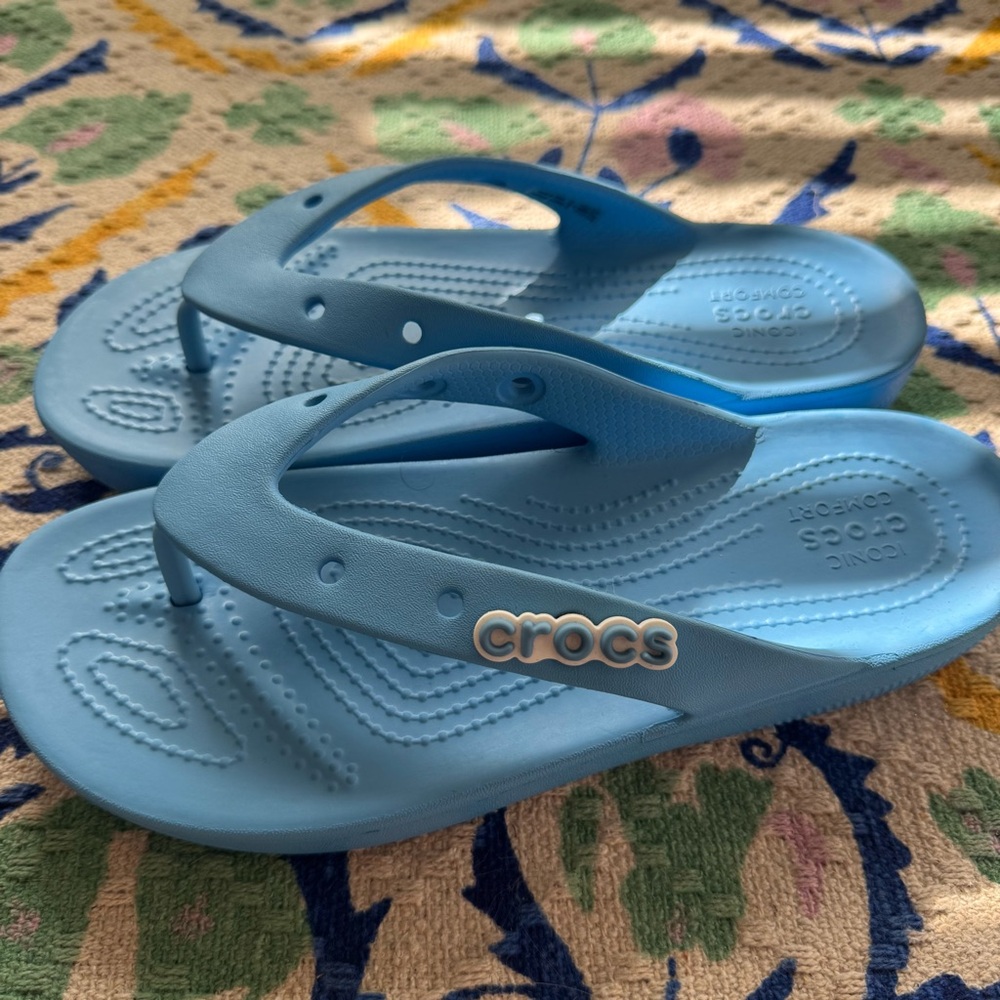 Crocs Light Blue Flip Flops